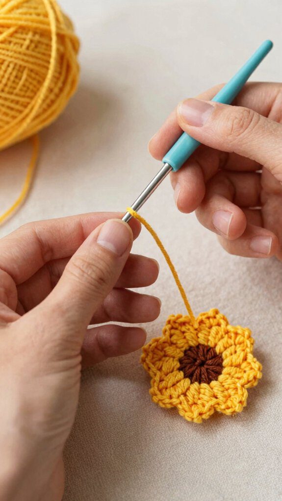 crochet bookmark green chain