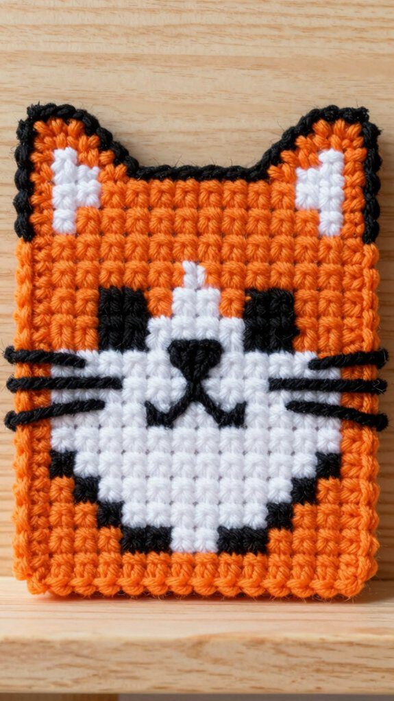 cute pixel cat crochet