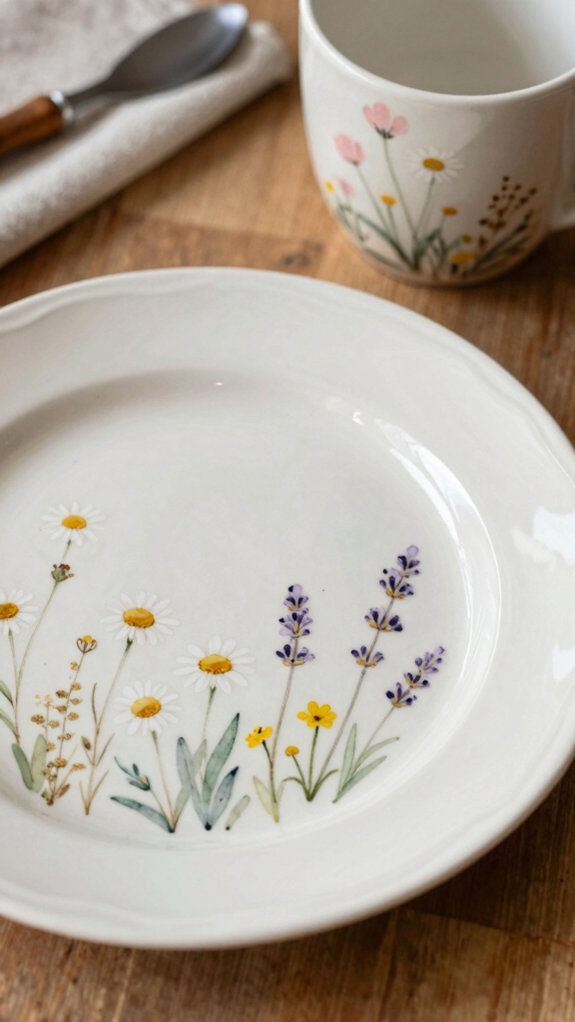 delicate meadow inspired ceramic florals