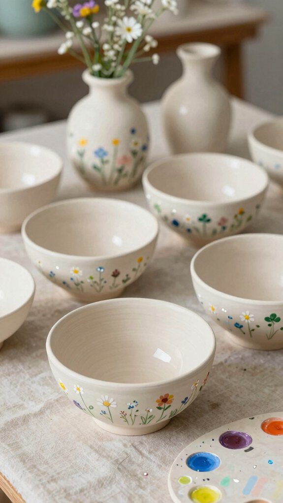 delicate miniature meadow floral motifs