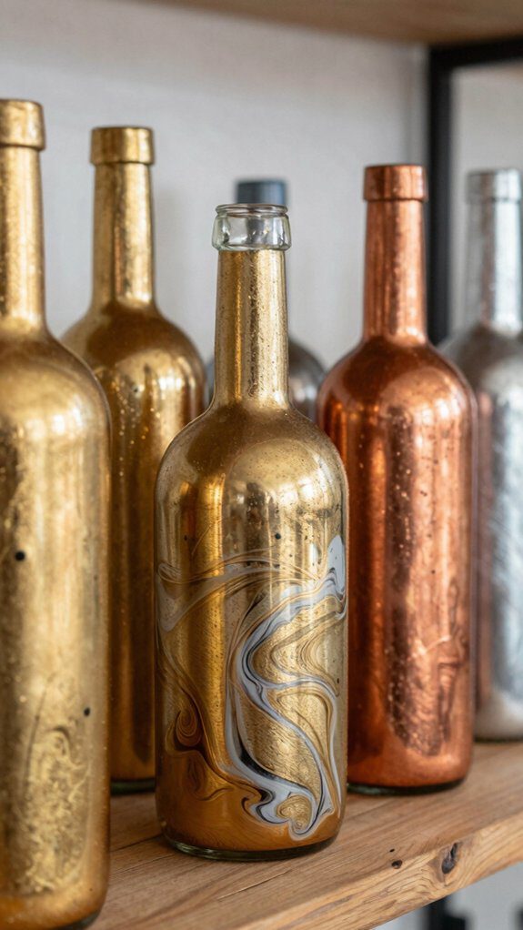 elegant metallic painted bottles