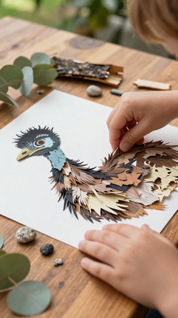 emu collage craft project
