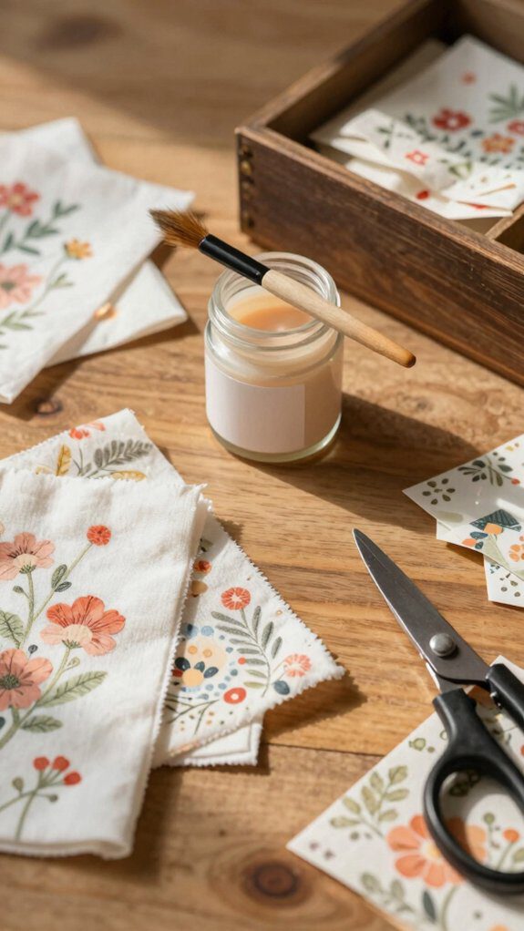 fabric adhered furniture with varnish