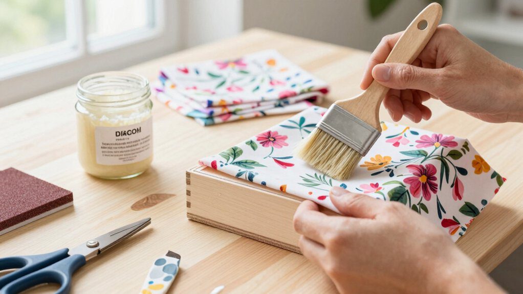 fabric decoupage step by step