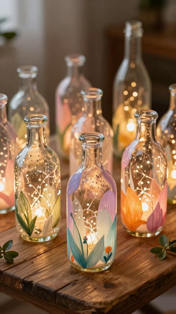 fairy light painted lanterns