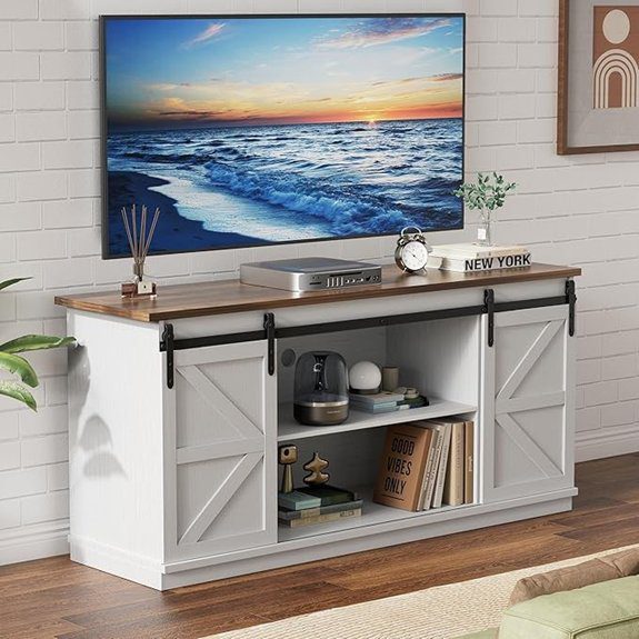 15 Best Farmhouse Furniture Pieces That Bring Cozy Charm Home 10 farmhouse tv stand 65