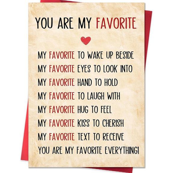 favorite love note card