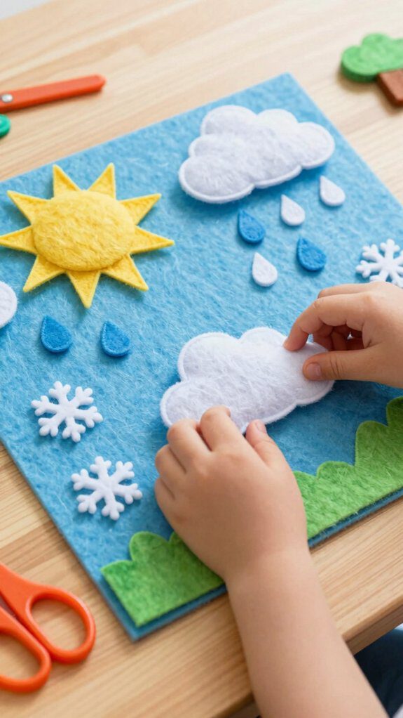 18 Felt Projects for Kids That Are Fun and Easy 4 felt weather board project