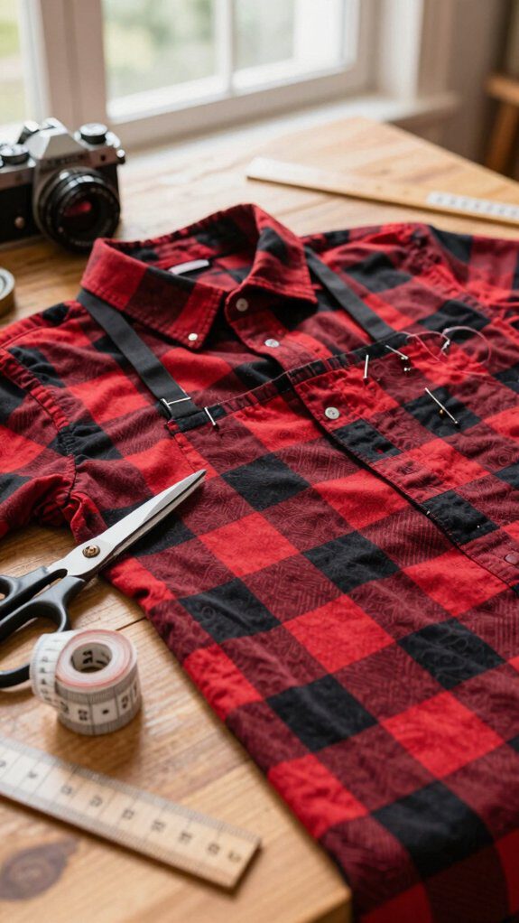 flannel shirt turned apron