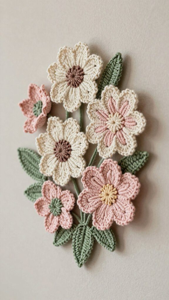 floral applique wall art