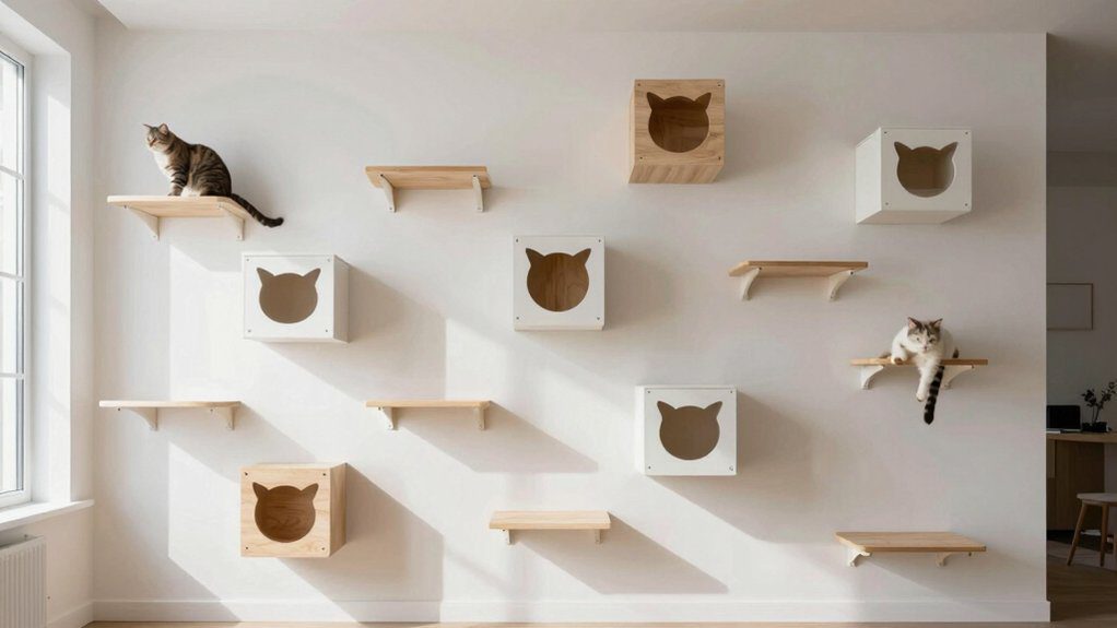 functional cat wall shelves