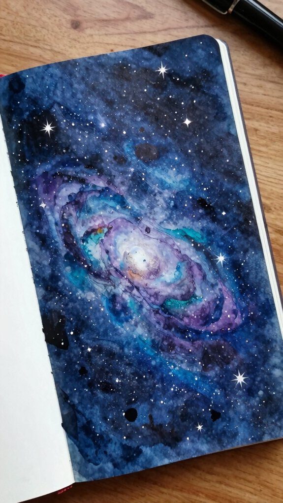 galaxy themed bullet journal cover