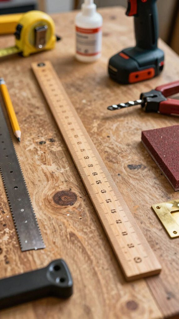 gather essential cutting and measuring tools