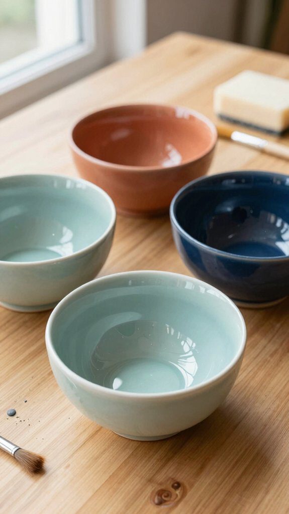 15 Easy Bowl Pottery Painting Ideas for Beginners 3 half dipped two tone bowl