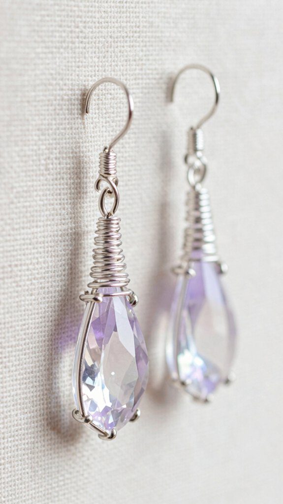 handmade crystal drop earrings