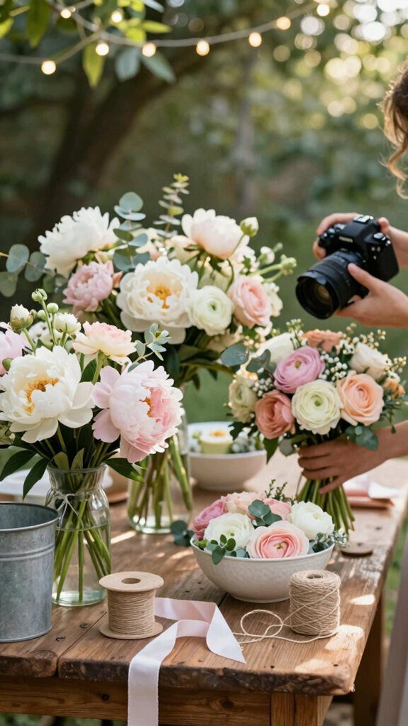 interactive diy bridal bouquet bar