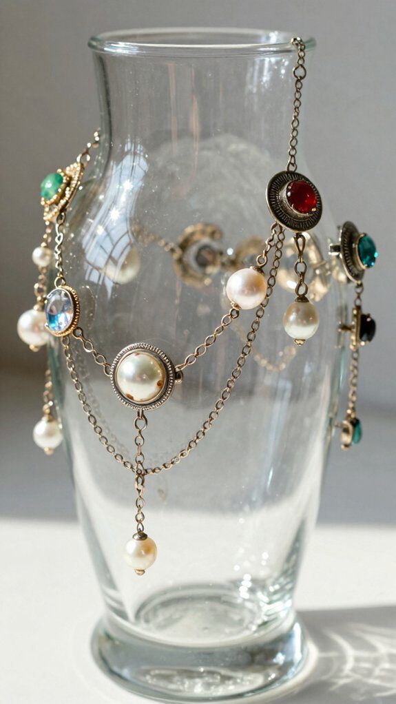 jewelry adorned glass decor