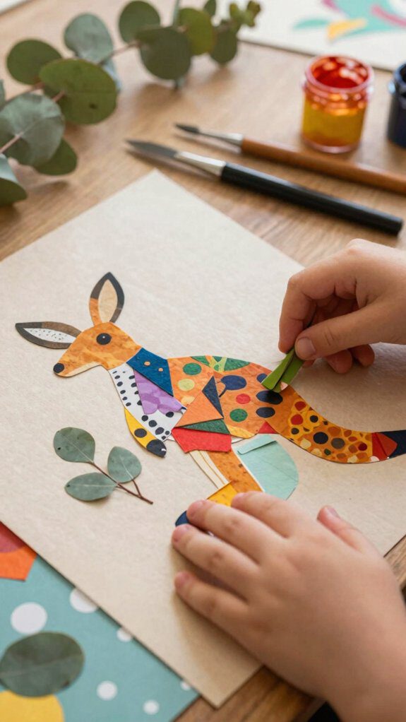 kangaroo collage craft activity