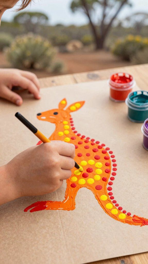 kangaroo footprint art project