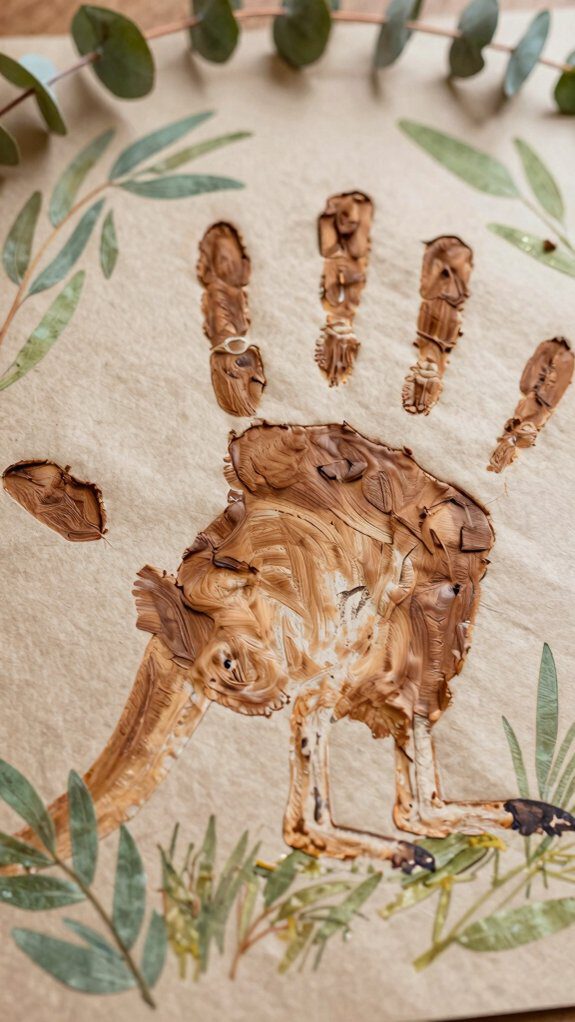 kangaroo handprint art project