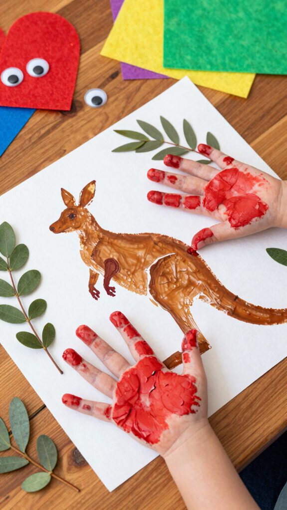 kangaroo handprint art project