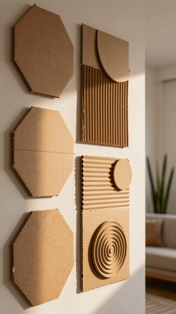 layered cardboard mixed media panels