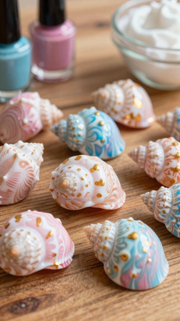 marbled seashell painting techniques