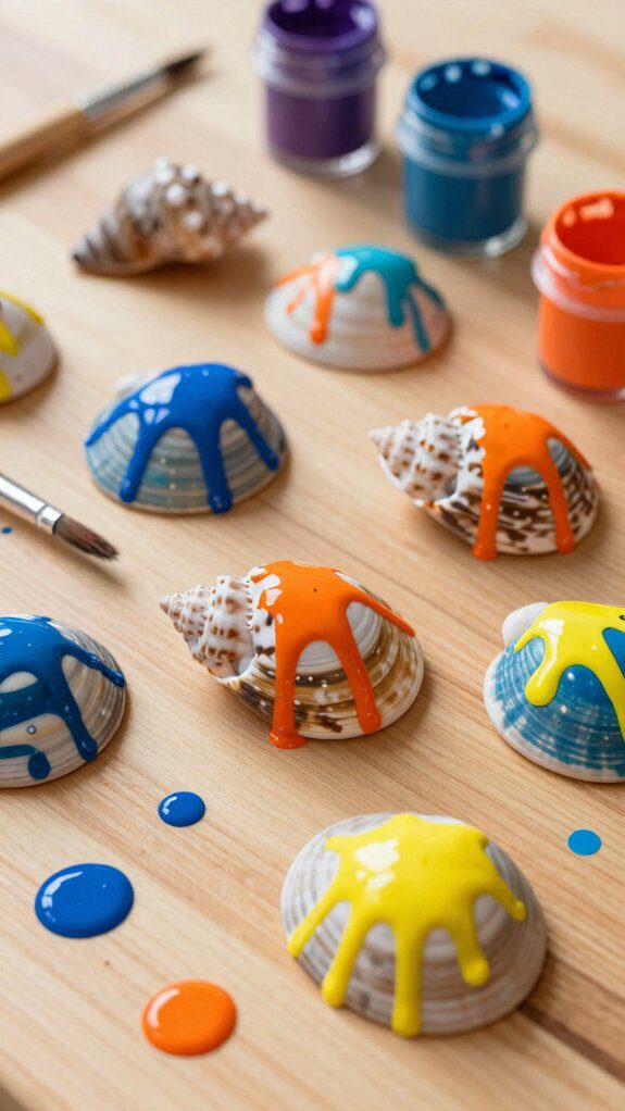 messy seashell painting fun