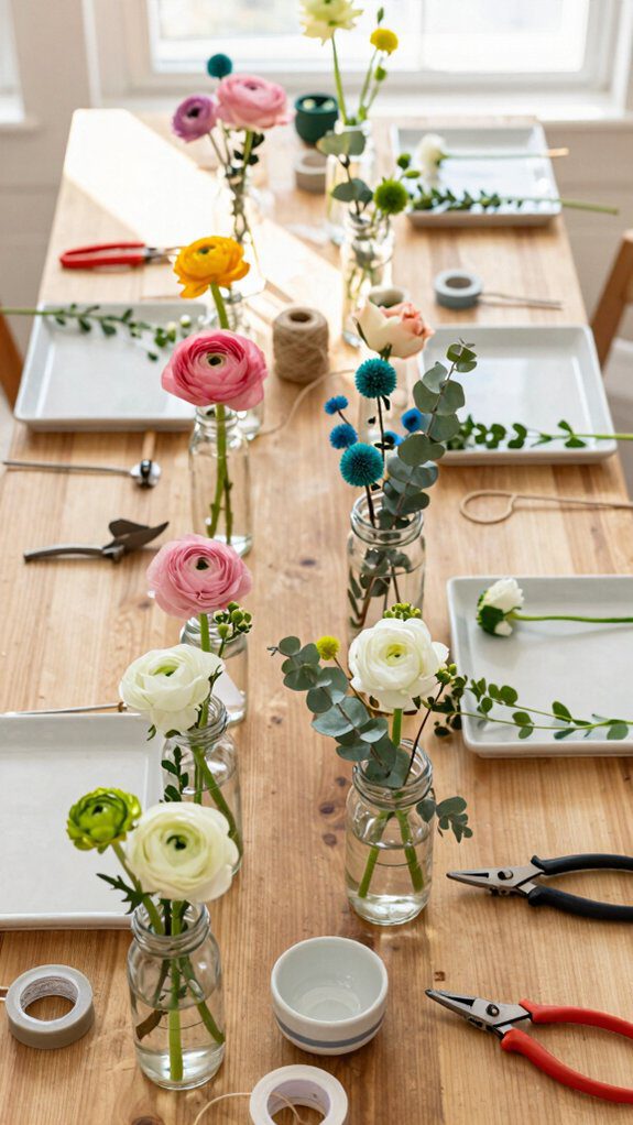 mini vase bouquet station