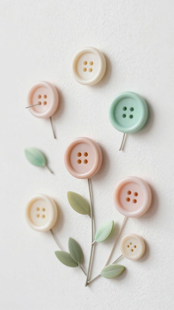 minimalist button flower decor
