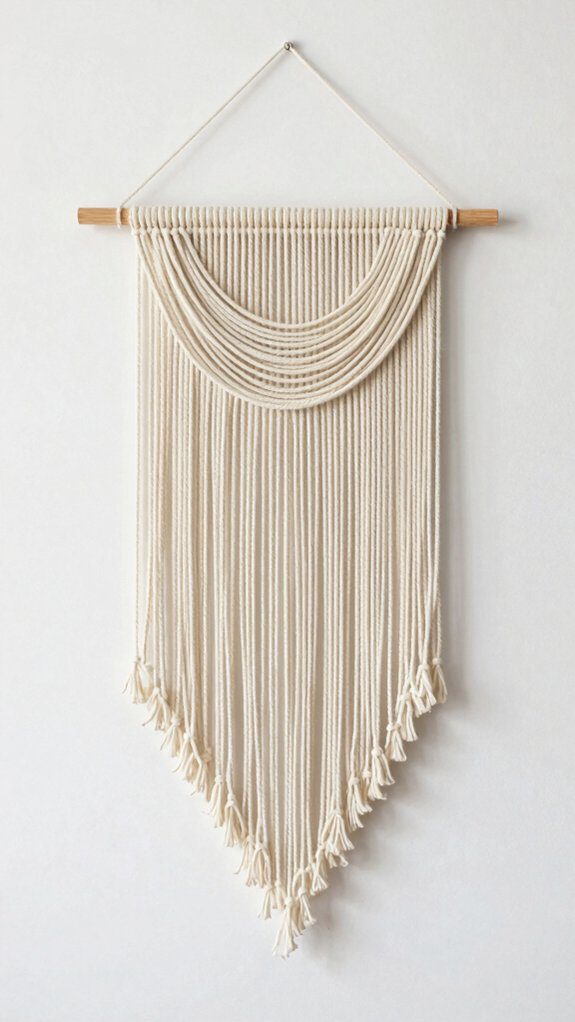 minimalist crochet wall decor