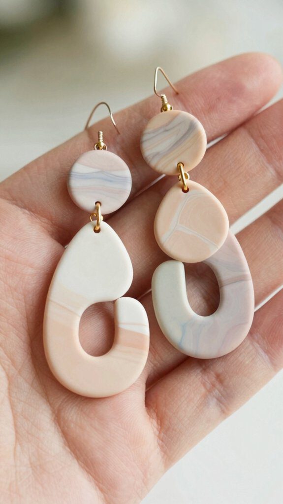 minimalist geometric polymer earrings