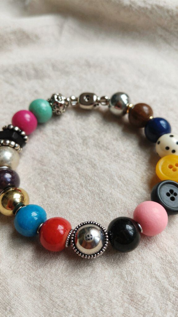 mismatched beads charm bracelet