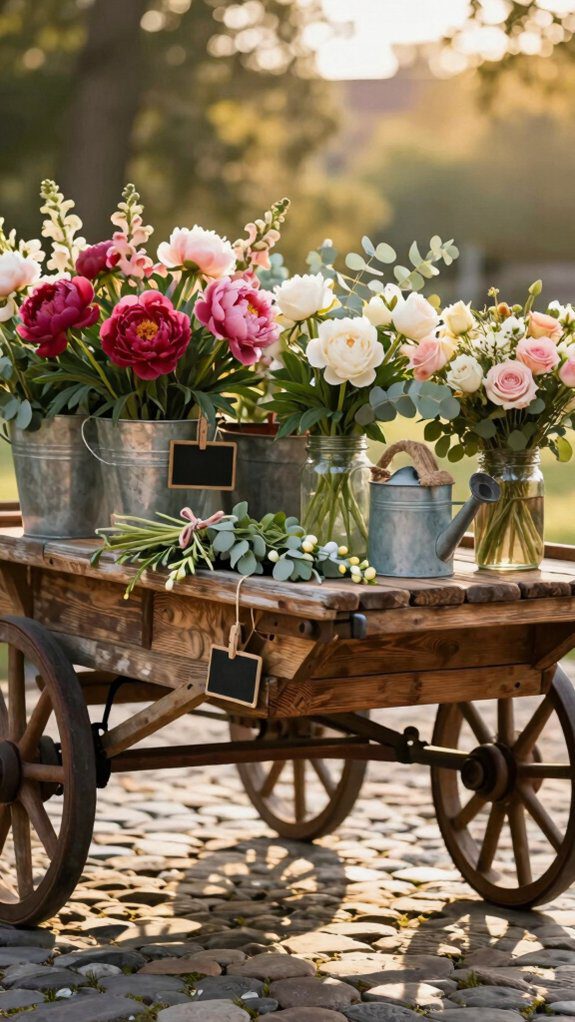 mobile rustic floral workstation