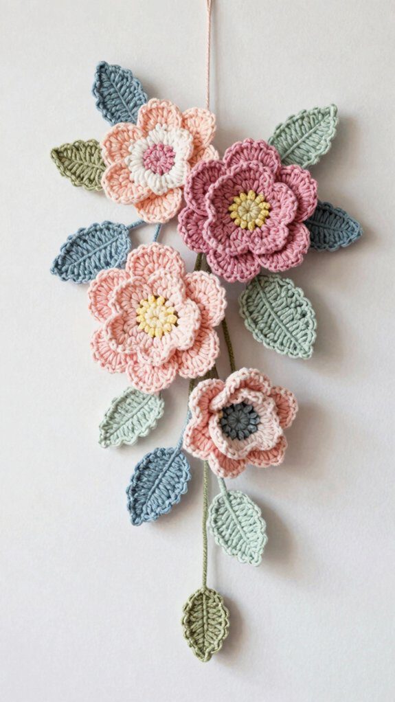17 Crochet Flower Wall Hanging Patterns for Home Decor 16 modern floral crochet designs