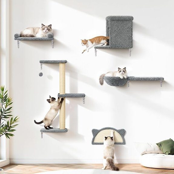 10 Best Cat Wall Shelves for a Happier, Higher-Up Kitty 10 5-in-1 Wall Mounted Cat Shelves with Scratcher