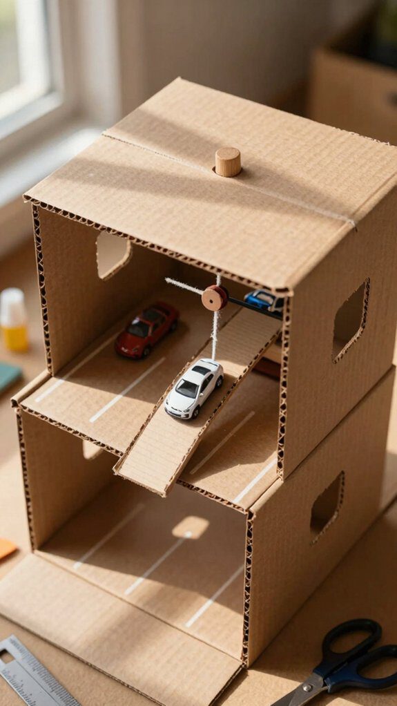 multi level cardboard toy garage