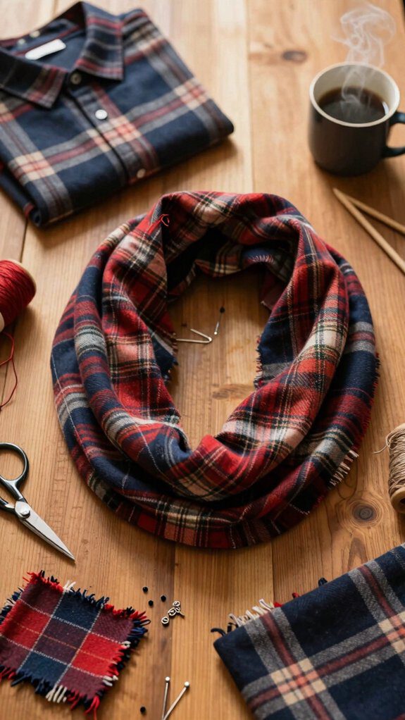 no sew flannel shirt scarf