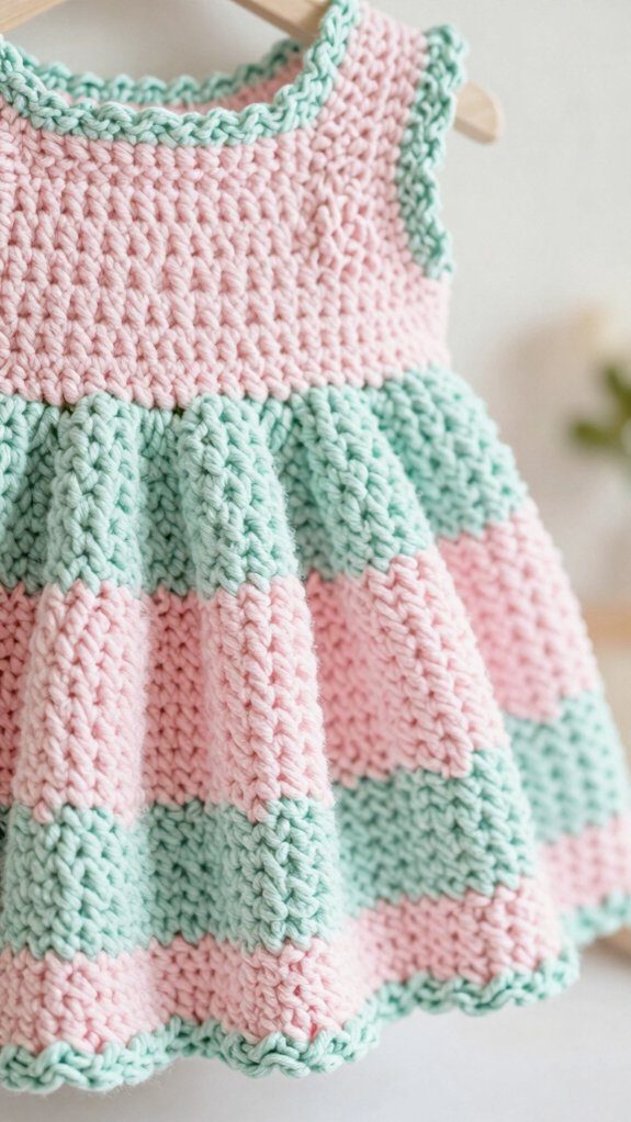 pastel baby dress crochet