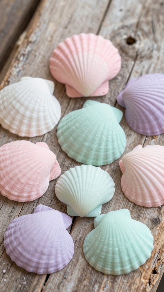 pastel ombre seashell painting