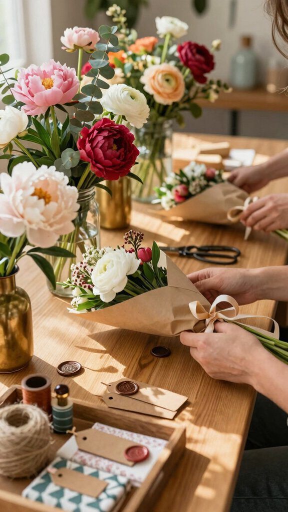 personalized eco friendly bouquet wrapping