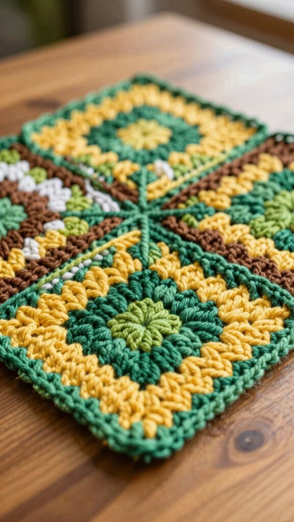 pixel leaf crochet block