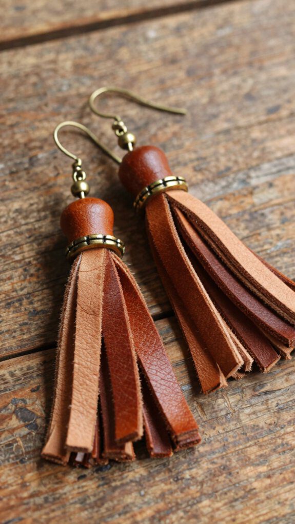 playful leather tassel earrings