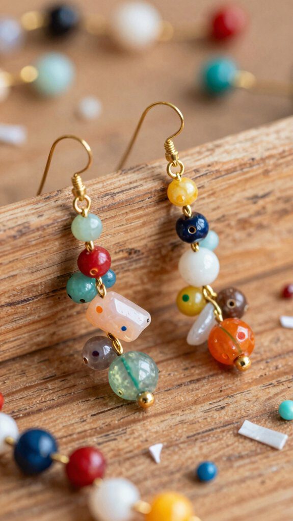 recycling beads into earrings