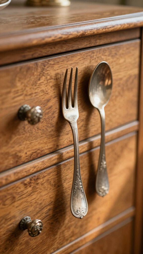 repurposed spoon handle cabinet pulls