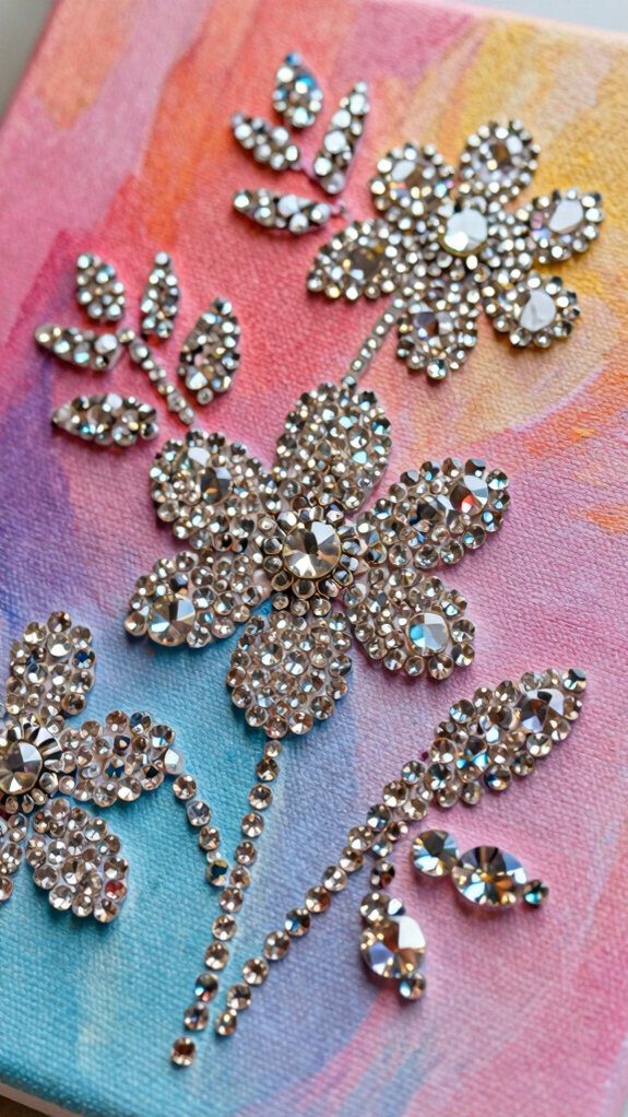 18 Easy Rhinestone Project Ideas That Add Instant Sparkle 6 rhinestone canvas art project