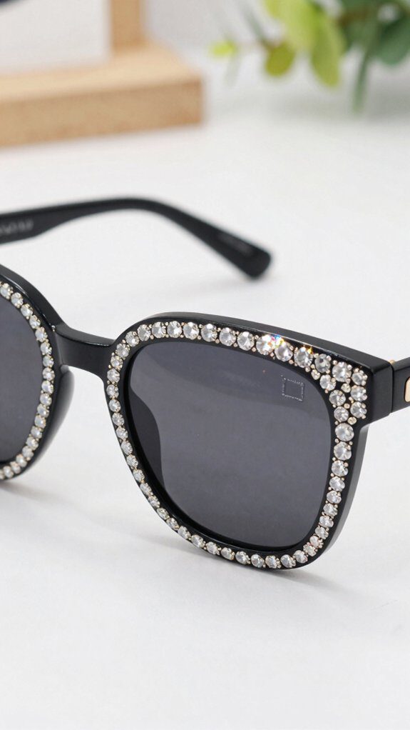 18 Easy Rhinestone Project Ideas That Add Instant Sparkle 5 rhinestone sunglasses diy makeover
