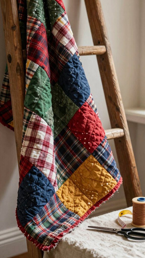 scrappy prewashed flannel patchwork quilt