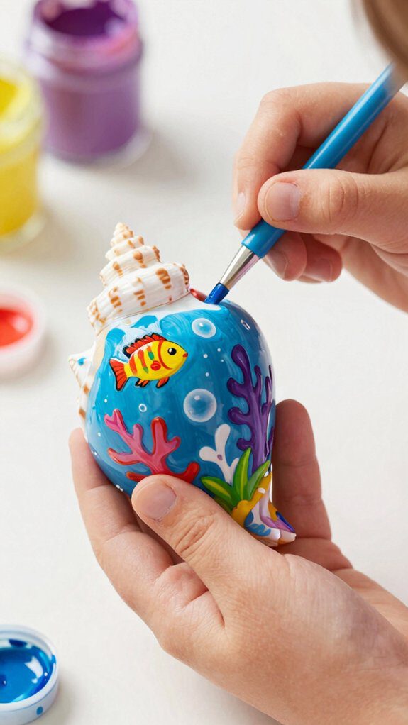 seashell underwater scene painting