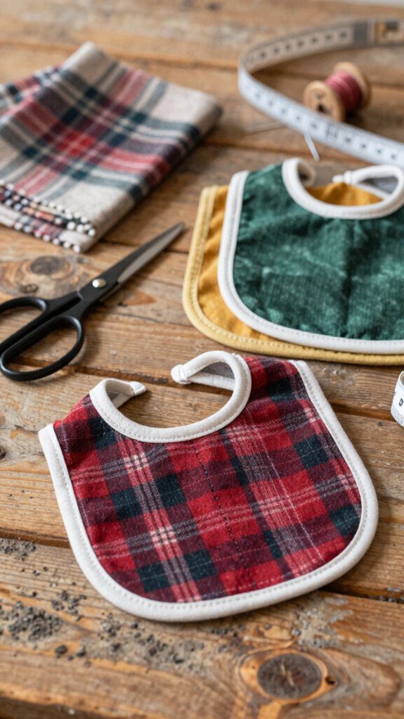 soft reversible flannel baby bibs